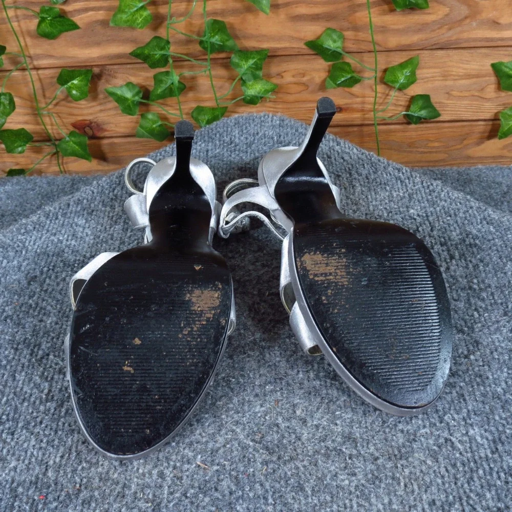 Touch of Nina Gelossi2 Women Heel Sz 9 Special‎ Occasion Silver Satin Rhinestone